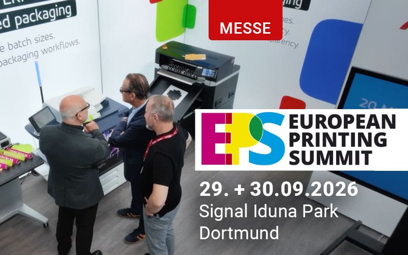 Am 29. und 30. September 2026 ist Team Jansen auf dem European Printing Summit in Dortmund als Aussteller vertreten. Im Fokus steht unser Geschäftsfeld digitaler Verpackungsdruck. Erfahren Sie, wie intelligente Workflows, variable Daten und digitale Drucktechnologien Verpackungsprozesse flexibler und effizienter machen.